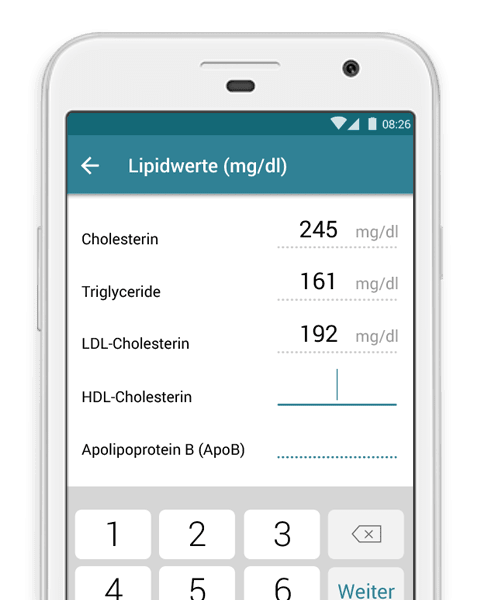 MyTherapy Medikamenteneinnahmehilfe: Cholesterinwerte im Blick haben