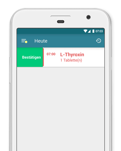 MyTherapy App erinnert an Schilddrüsenmedikament L-Thyroxin