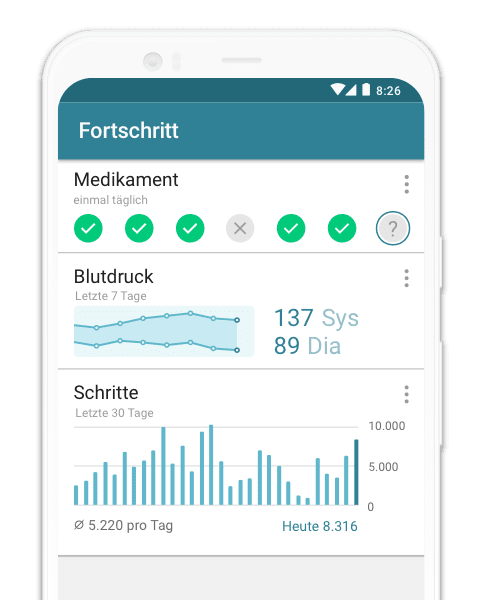 MyTherapy: Ihre Gesundheitsstatistik auf einen Blick