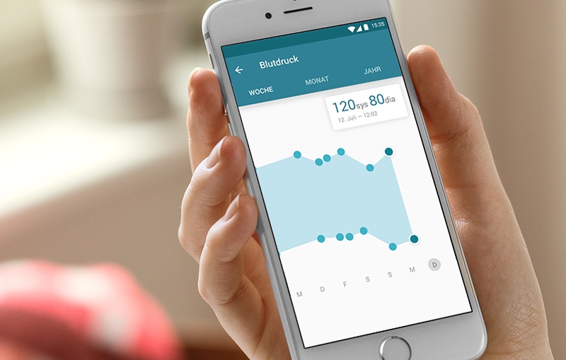 Kostenlose Blutdruck Tagebuch App zur Dokumentation von Blutdruckdaten