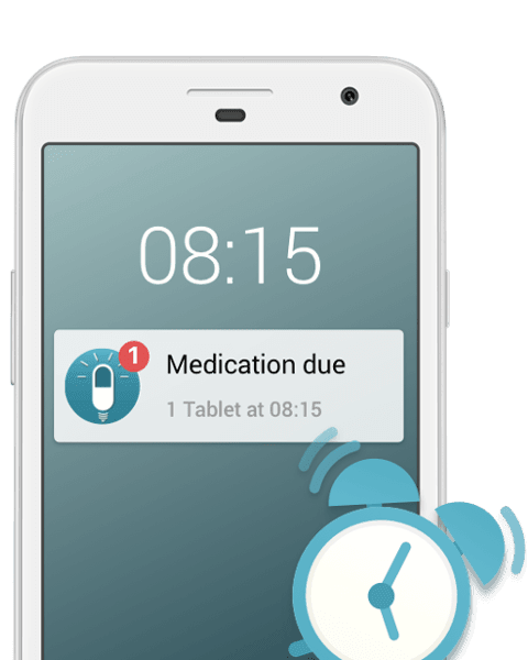 screenshot of MyTherapy medication reminder