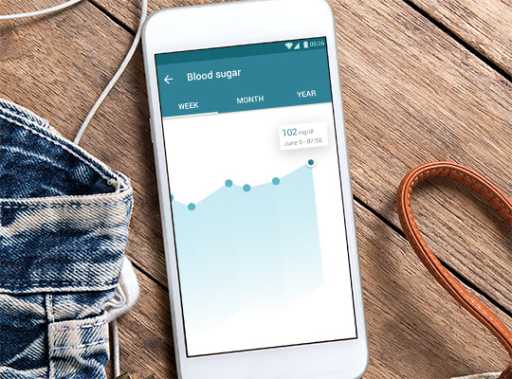 screenshot of mytherapy app for tracking blood sugar levels