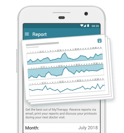 screenshot of MyTherapy psoriasis symptom tracker app