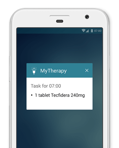 MyTherapy pill reminder notification