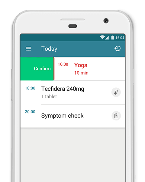 mytherapy multiple sclerosis treatment plan screenshot