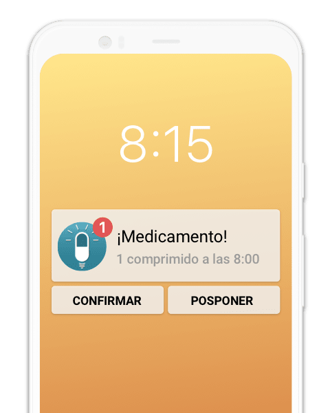 Recordatorio de medicamentos MyTherapy: Captura de pantalla del medicamento pendiente