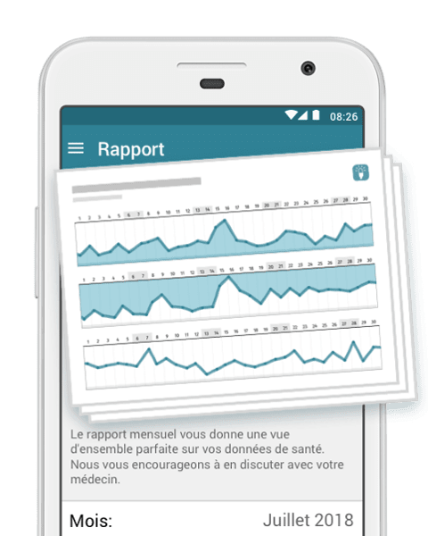 MyTherapy Rappel de médicaments : Capture d'écran du rapport de santé